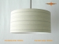 Preview: Striped hanging lamp made of linen with diffuser TESSA Ø45 cm beige striped lamp