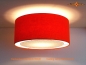 Preview: Orange Deckenlampe aus Leinen BEATRICE Ø70 cm Deckenleuchte mit Diffusor