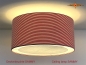 Preview: Rot weiss gestreifte Deckenlampe Ø 60 SAMMY cm mit Diffusor aus Leinen