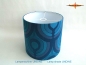 Preview: Blauer Vintage Lampenschirm UNDINE Ø35 cm Retrodesign 70er Pantonstil Lampe