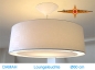Preview: Grosse Hängelampe Damast DAMAH Ø60 cm Weisse Lampe mit Diffusor