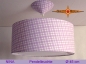 Preview: Lila karierte Hängelampe NINA Ø45 cm Pendellampe mit Lichtrand Diffusor