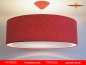 Preview: Rote Lampe PATRICIA Ø60 cm aus Leinen mit Lichtrand Diffusor