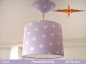 Preview: Kleine Hängelampe LILA Ø 25 cm mit Punktemuster und Diffusor