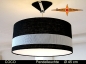 Preview: Hanging lamp black white COCO Ø45 cm Luminaire with diffuser Linen