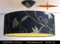 Preview: Linen lamp black gold LENORA-LUCILA Ø45 cm pendant lamp with diffuser yellow