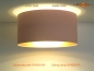 Preview: Deckenlampe Innen Gold BARBARA Ø45 cm aus apricot farbigem Leinen