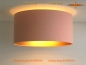 Preview: Deckenlampe Innen Gold BARBARA Ø45 cm aus apricot farbigem Leinen