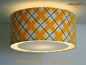 Preview: Vintage Lampe SUNNY Ø 60 cm Gelbe karierte Deckenleuchte