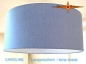 Preview: Lampenschirm blau CAROLINE Ø35 cm Leinen Leuchte blau