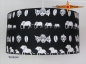 Preview: Schwarzer Lampenschirm TOMBOM Ø 40 cm Afrika Design mit Elefanten