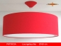 Preview: Rote Lampe PATRICIA Ø60 cm aus Leinen mit Lichtrand Diffusor