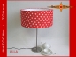 Preview: Rote Tischleuchte mit Punkten und Blumenmuster ULLA Tischlampe