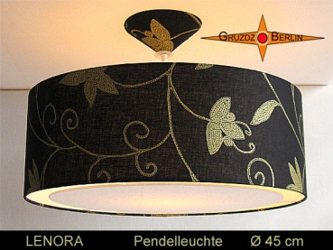 Lounge light black gold LENORA Ø45 cm hanging light edge light diffuser