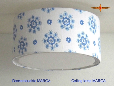 Deckenlampe aus Vintagestoff  Ø45 cm MARGA Deckenleuchte mit Diffusor