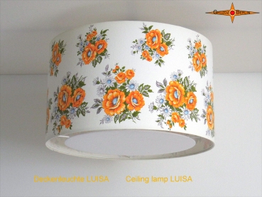 Deckenlampe aus Vintagestoff LUISA Ø50 cm Deckenleuchte mit Diffusor