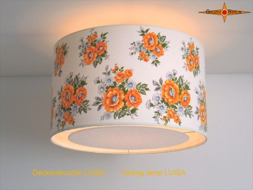 Deckenlampe aus Vintagestoff LUISA Ø50 cm Deckenleuchte mit Diffusor