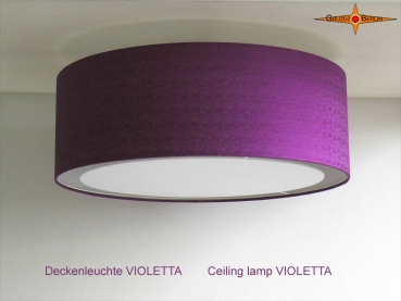 Lila Deckenleuchte VIOLETTA Ø 60 cm Deckenlampe aus edler Seide mit Diffusor