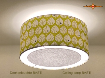 Deckenlampe aus Vintagestoff BASTi Ø45 cm Deckenleuchte mit Diffusor