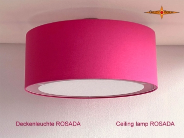 Pinkfarbene Deckenlampe ROSADA Ø60 cm Deckenleuchte mit Diffusor