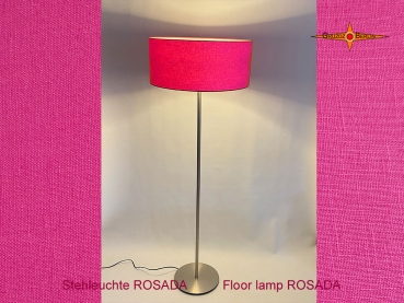 Pink Stehlampe ROSADA Stehleuchte aus pink farbenem Leinen