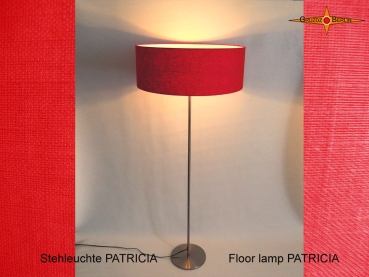 Red floor lamp PATRICIA Floor lamp made of shining red linen