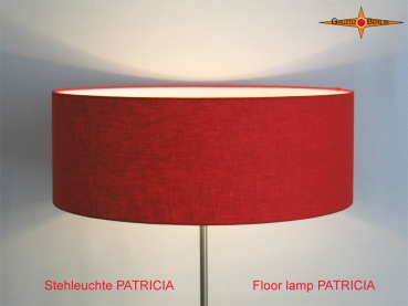 Rote Stehlampe PATRICIA Stehleuchte aus rotem Leinen