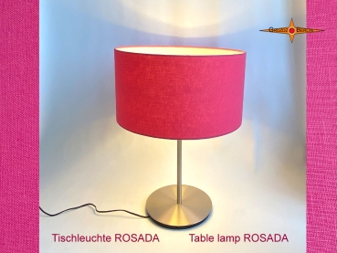 Pink Tischlampe ROSADA aus Leinen