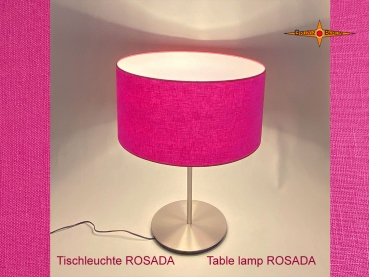 Pink table lamp ROSADA made of linen