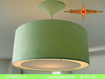 Green hanging lamp ISABELLA Ø45 cm Damascus lamp with diffuser light edge