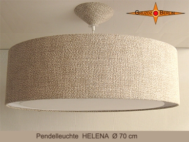 Lampe aus Naturleinen HELENA Ø70 cm Hängelampe Landhausstil