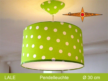 Kinderlampe grün LALE Ø30 cm Pendellampe Diffusor Punkte