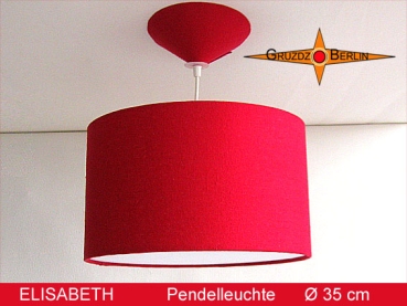 Rote Hängelampe ELISABETH Ø35cm Pendelleuchte Seide mit Diffusor