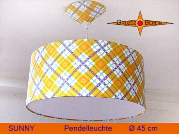 Hanging  vintage lampSUNNY Ø 45 cm pendant lamp with diffuser  in sunny yellow