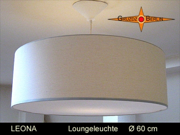 Hängelampe creme LEONA Ø60 cm Pendelleuchte mit Diffusor und Baldachin