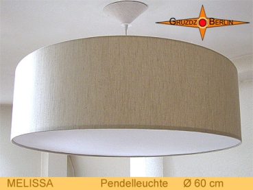 Leinenlampe MELISSA Ø60 cm mit Diffusor Pendellampe Bauernleinen Natur