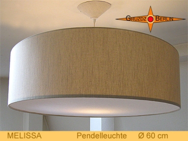 Leinenlampe MELISSA Ø60 cm mit Diffusor Pendellampe Bauernleinen Natur