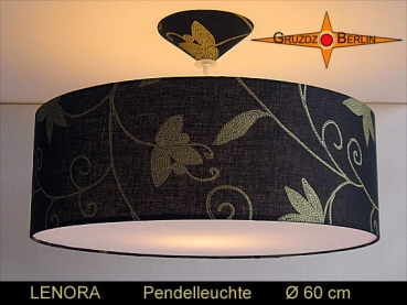 Pendelleuchte Schwarz Gold LENORA Ø60 cm Hängelampe mit Diffusor