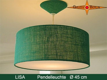 Hängelampe Jute grün LISA Ø45 cm Pendellampe mit Diffusor