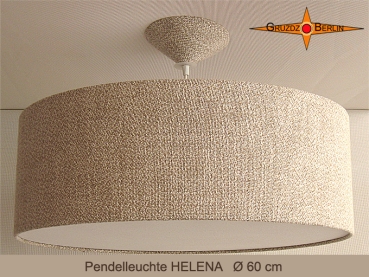 Lampe aus Leinen HELENA Ø60 cm Pendelleuchte Landhausstil