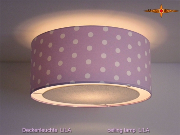 Lila Deckenlampe mit Punkten LILA Ø45 cm und Lichtrand Diffusor