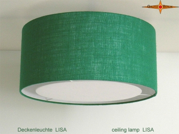 Deckenlampe aus grüner Jute LISA Ø 50 cm
