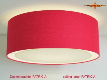 Red ceiling lamp PATRICIA Ø50 cm ceiling lamp with diffuser of linen