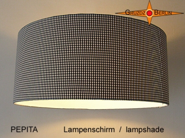 Lampenschirm PEPITA Ø 45 cm Klassiker Schwarz Weiß