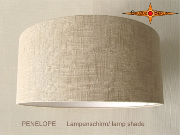 Drum lamp shade natural linen PENELOPE d 40 cm