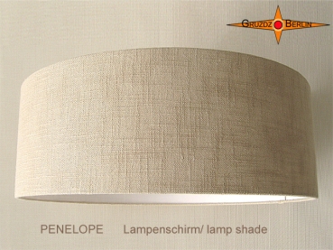 großformatiger Lampenschirm naturfarben Leinen PENELOPE D 60 cm