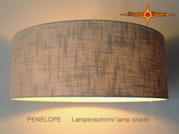 Large sized lamp shade natural linen PENELOPE d 60 cm