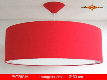 Rote Lampe PATRICIA Ø60 cm aus Leinen mit Lichtrand Diffusor