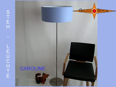 Hellblaue Stehlampe CAROLINE Stehleuchte Blaues Leinen