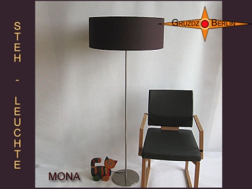 Brown floor lamp MONA of dark brown linen